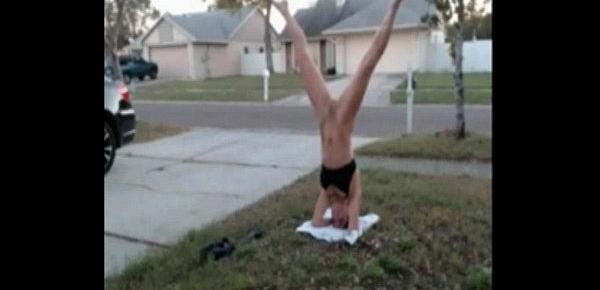  Lil C Naked Headstand